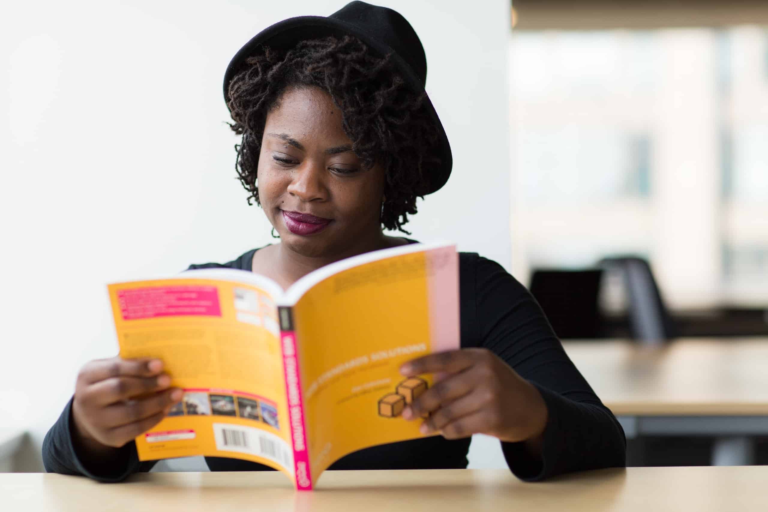 Woman Reading Nonfiction Book